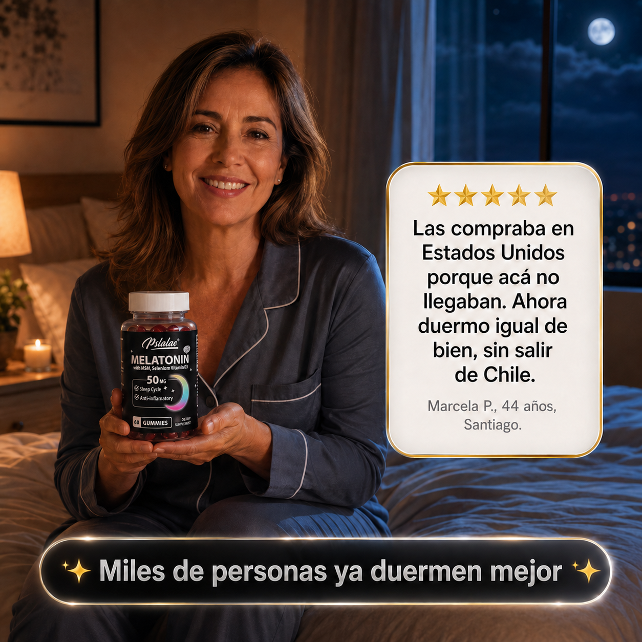 SleepGo™ — Gomitas de Melatonina para Dormir Profundo
