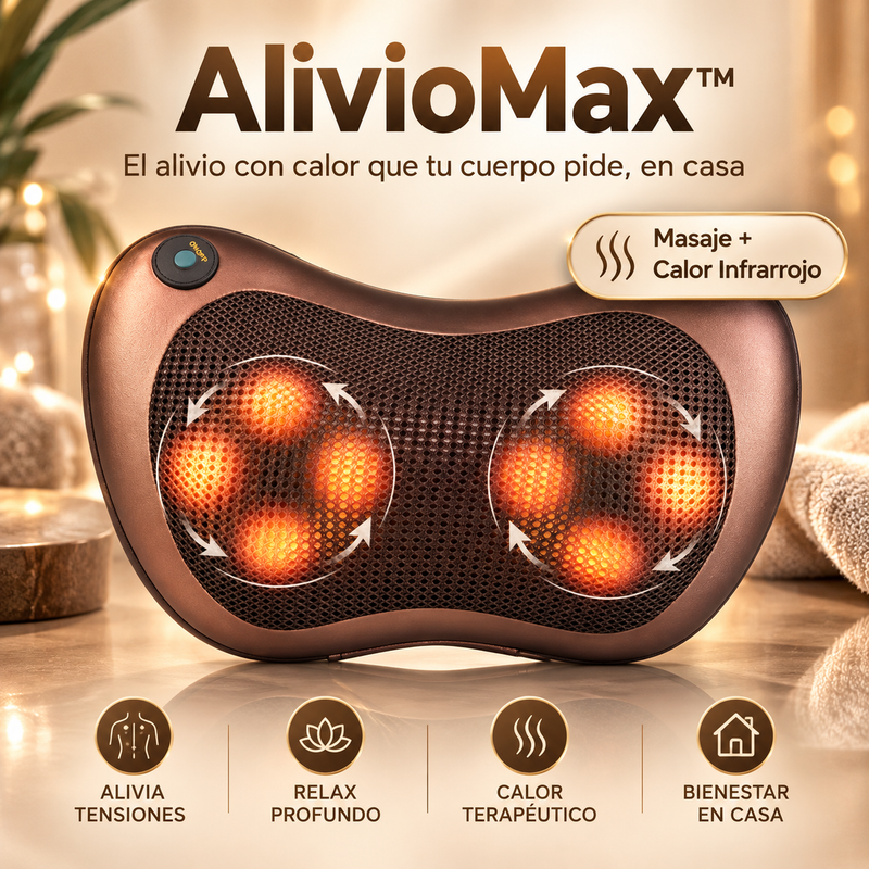 AlivioMax™ — Masajeador con Calor para Espalda, Cuello y Piernas