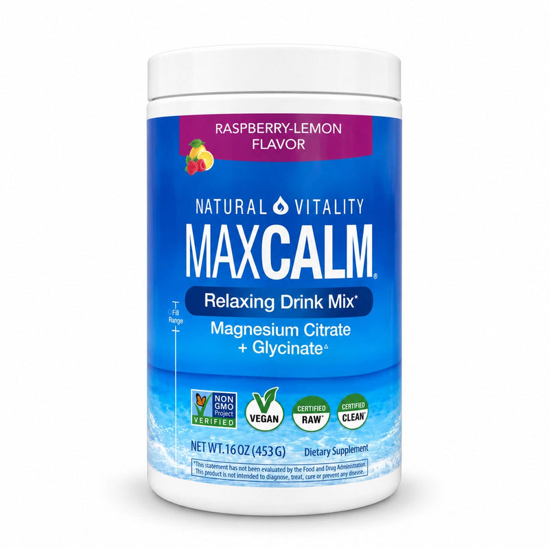 Tarro MaxCalm de Natural Vitality, 453 g, frambuesa-limón