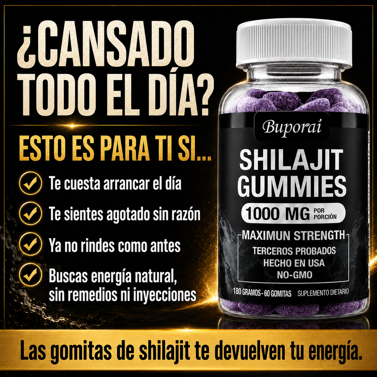 ShilaGo™ — 2x1 Shilajit Puro del Himalaya en Gomitas