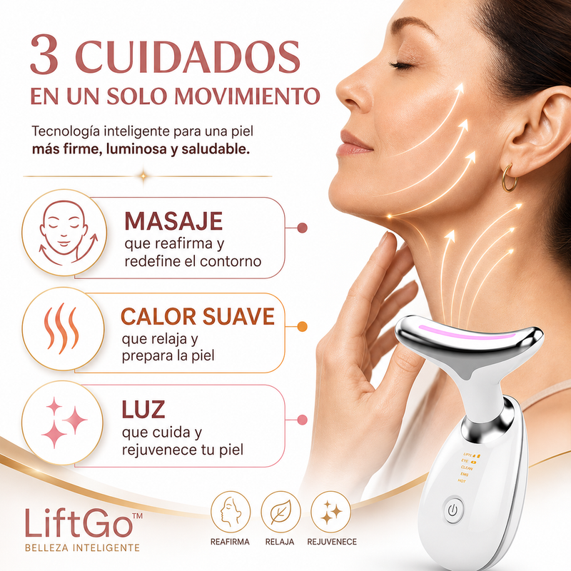 LiftGo™ — Masajeador Facial Reafirmante para Rostro y Cuello