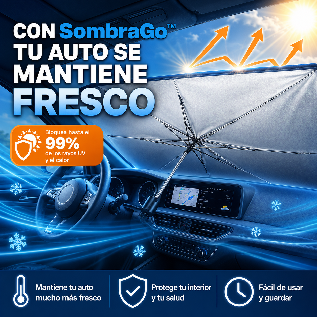 SombraGo™ — Parasol para Auto que se Abre como Paraguas