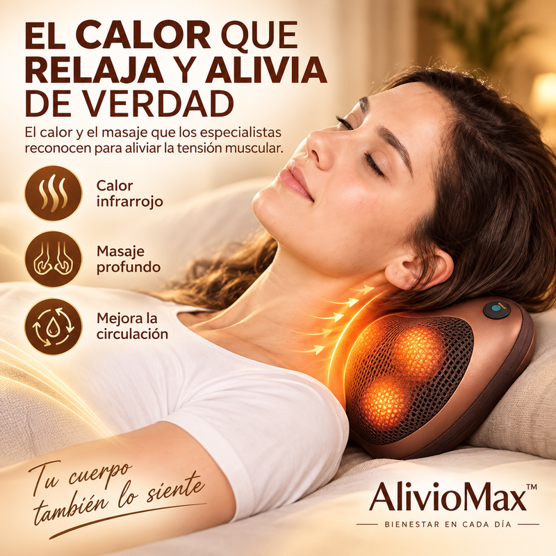 AlivioMax™ — Masajeador con Calor para Espalda, Cuello y Piernas
