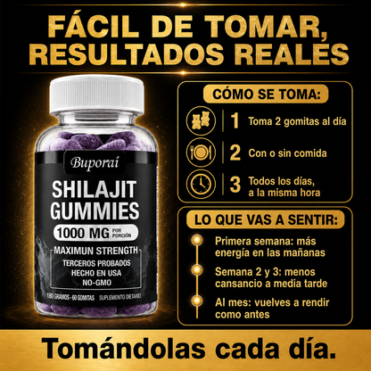ShilaGo™ — 2x1 Shilajit Puro del Himalaya en Gomitas