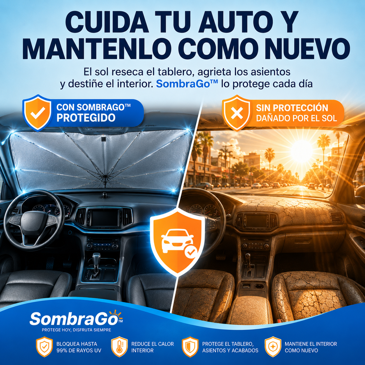 SombraGo™ — Parasol para Auto que se Abre como Paraguas