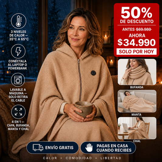 ThermoWrap™ — Manta Calefactora Eléctrica USB 4 en 1