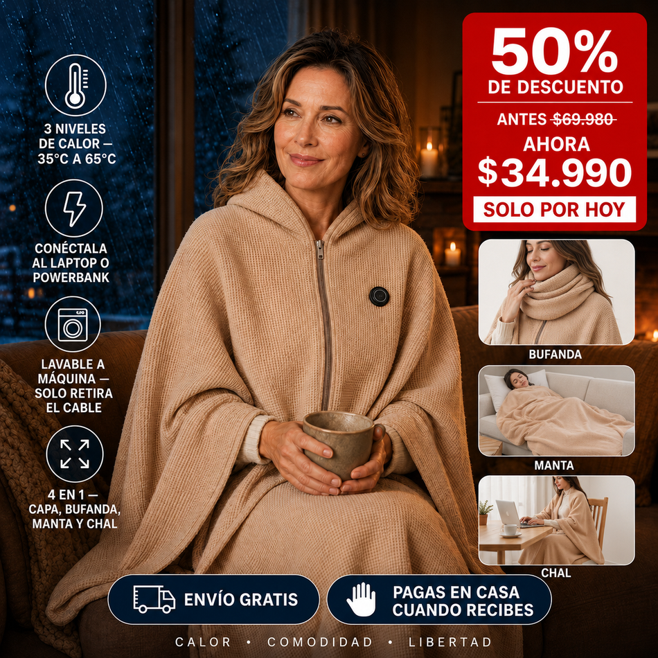 ThermoWrap™ — Manta Calefactora Eléctrica USB 4 en 1