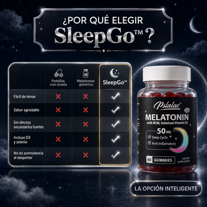 SleepGo™ — Gomitas de Melatonina para Dormir Profundo