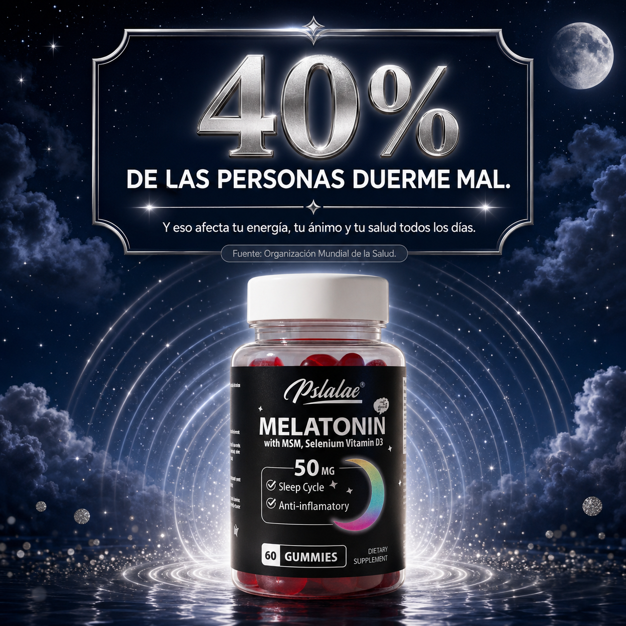 SleepGo™ — Gomitas de Melatonina para Dormir Profundo