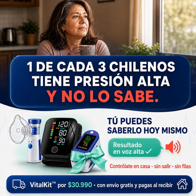 VitalKit™ — Tensiómetro Digital con Nebulizador Portátil + Oxímetro de Regalo