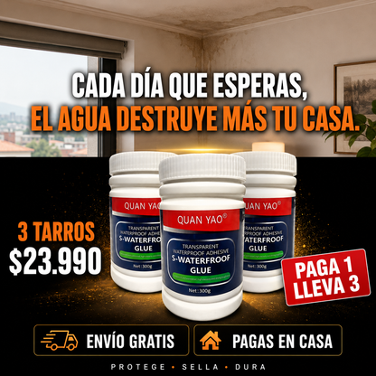 AquaStop™ — Sellador Impermeabilizante Transparente 300g, Paga 1 Lleva 3