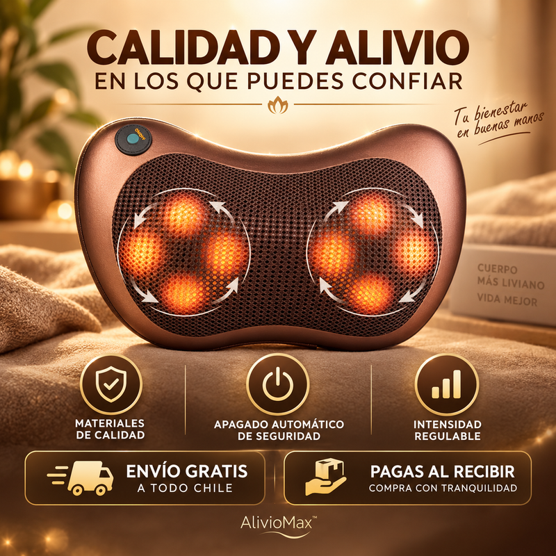 AlivioMax™ — Masajeador con Calor para Espalda, Cuello y Piernas