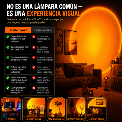 SunsetGlow™ — Lámpara Proyectora Efecto Atardecer 360°